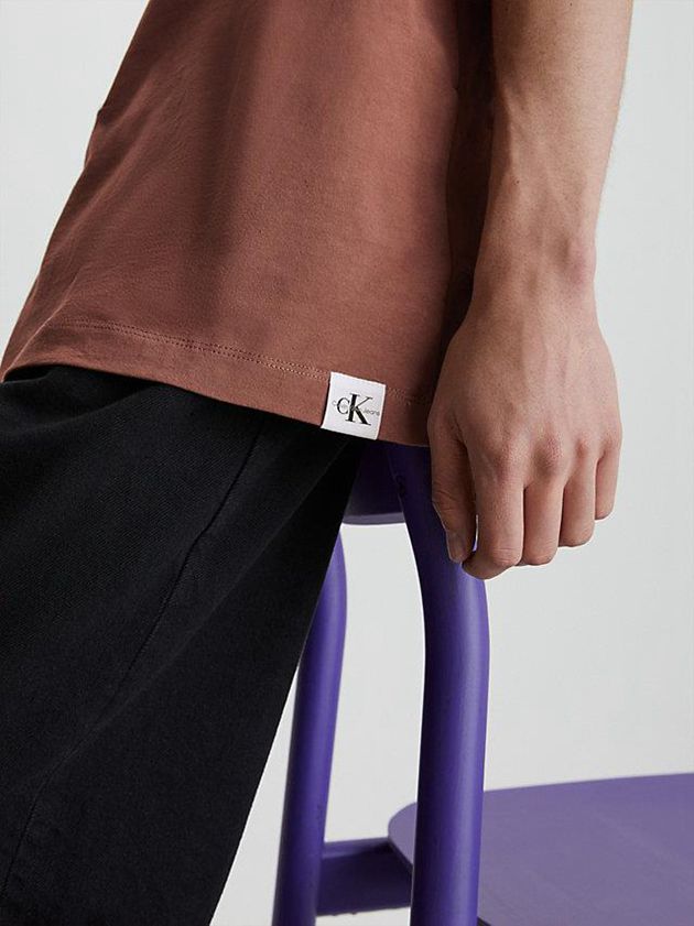 Brown Calvin Klein Unisex Oversized Men T-Shirt | KHAJ-90781