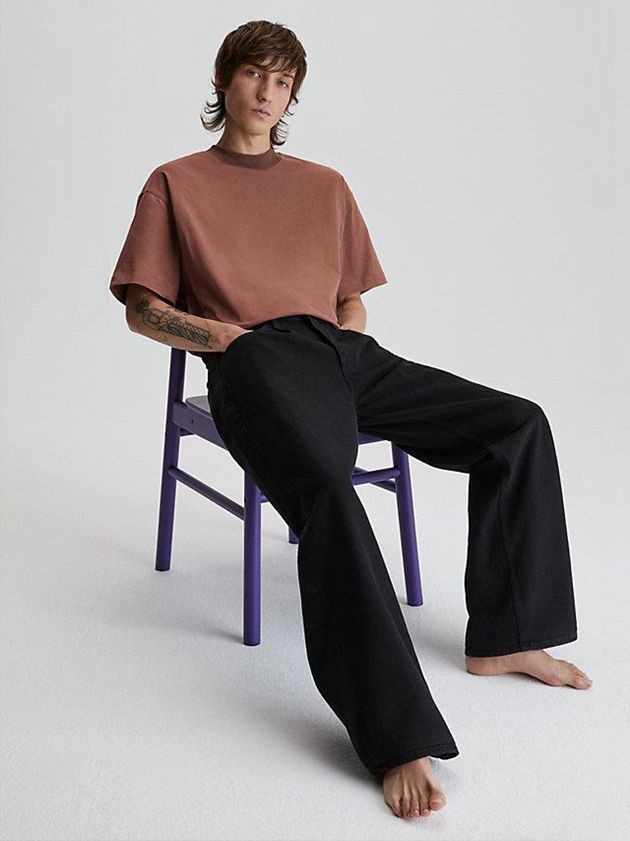 Brown Calvin Klein Unisex Oversized Women T-Shirt | EWVZ-48320
