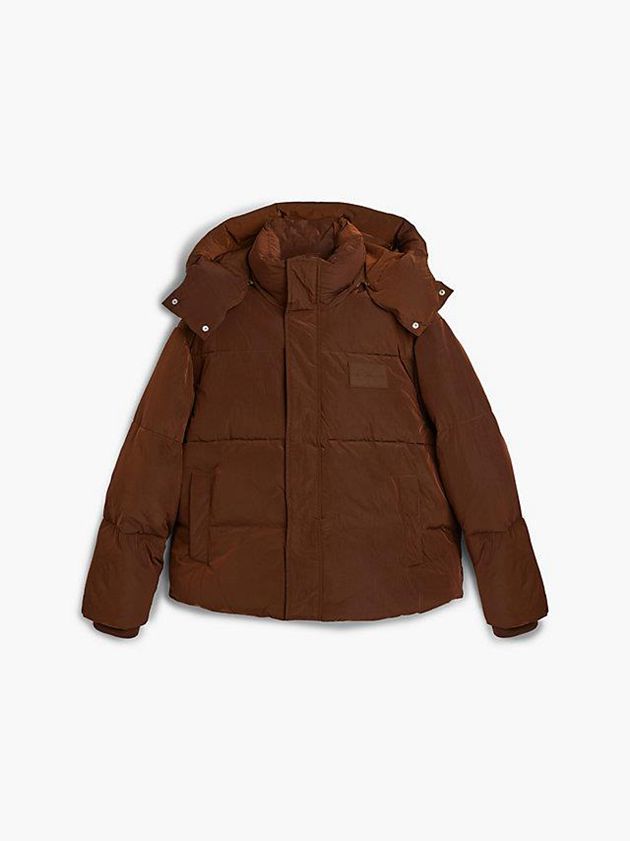 Brown Calvin Klein Unisex Padded Puffer Women Jacket | NVTZ-74208