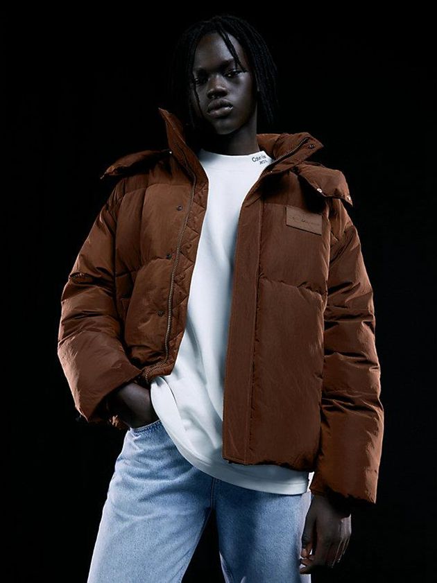 Brown Calvin Klein Unisex Padded Puffer Men Jacket | DAKB-16308