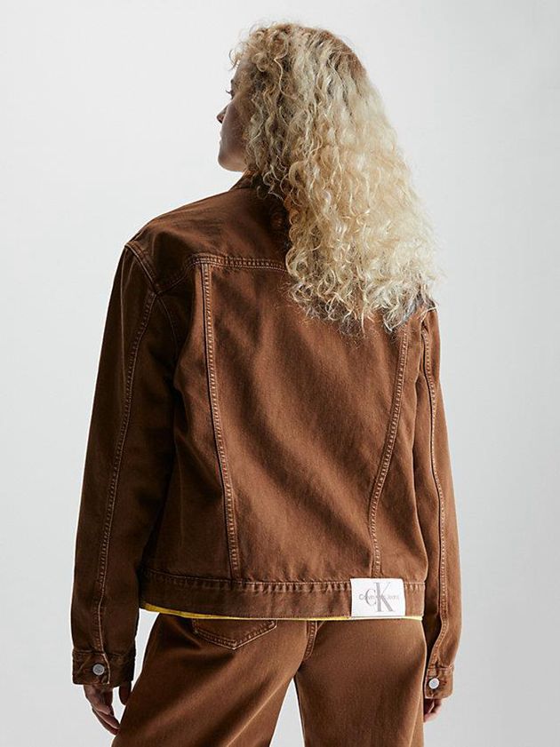 Brown Calvin Klein Unisex Relaxed Denim Men Jacket | TWYN-35290