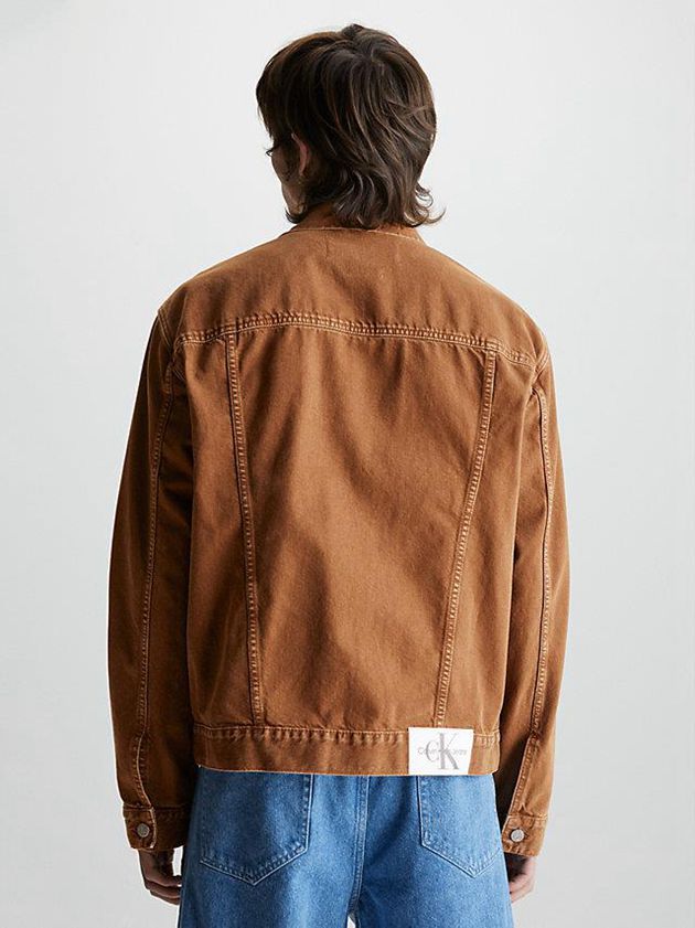 Brown Calvin Klein Unisex Relaxed Denim Men Jacket | TWYN-35290