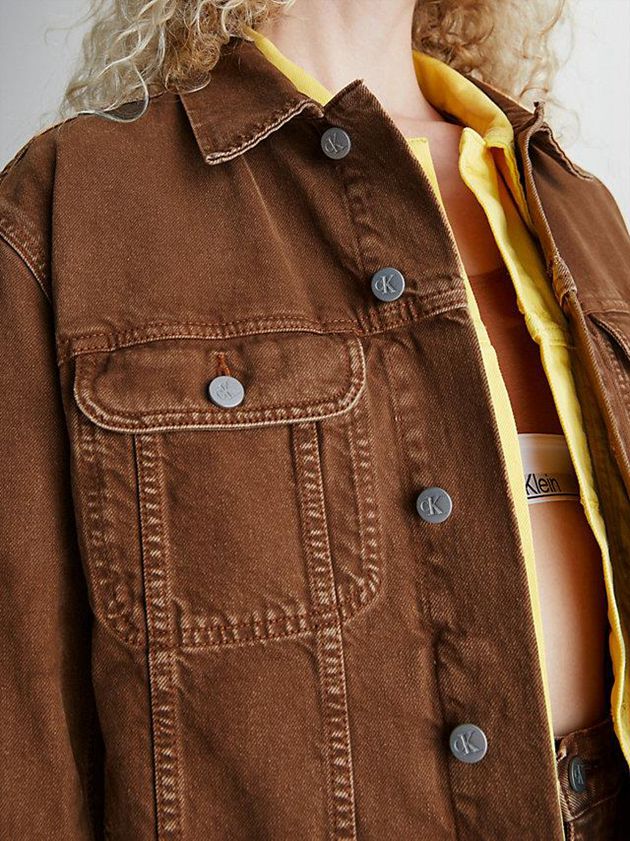 Brown Calvin Klein Unisex Relaxed Denim Men Jacket | TWYN-35290