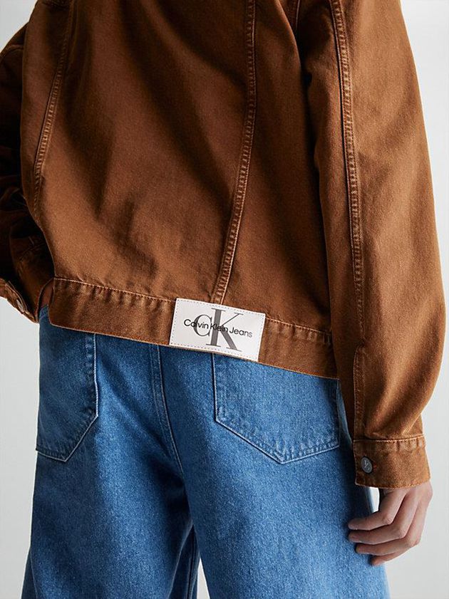 Brown Calvin Klein Unisex Relaxed Denim Men Jacket | TWYN-35290