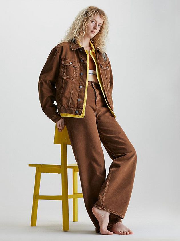 Brown Calvin Klein Unisex Relaxed Denim Men Jacket | TWYN-35290