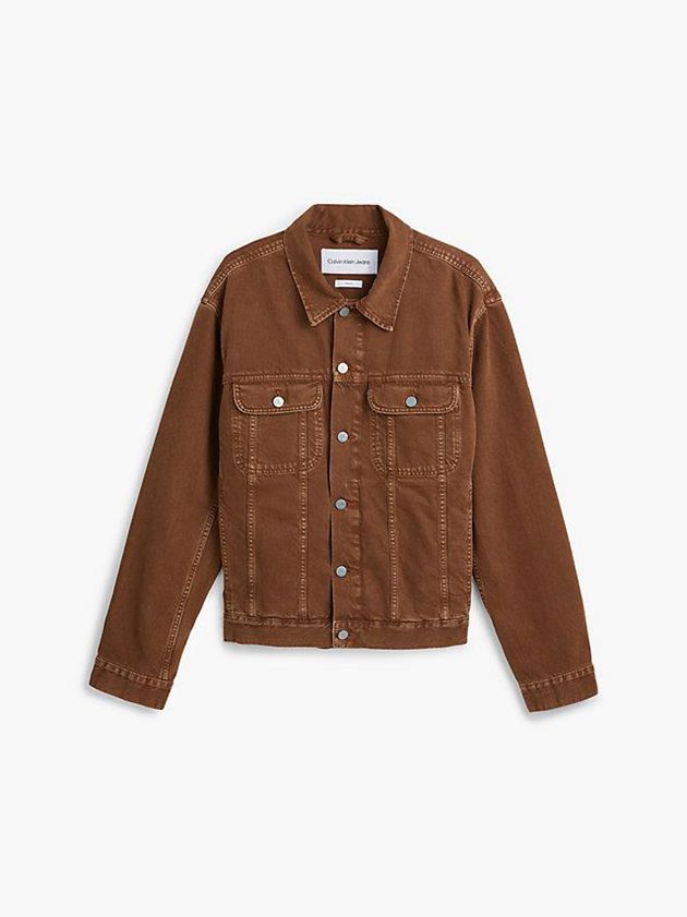 Brown Calvin Klein Unisex Relaxed Denim Men Jacket | TWYN-35290