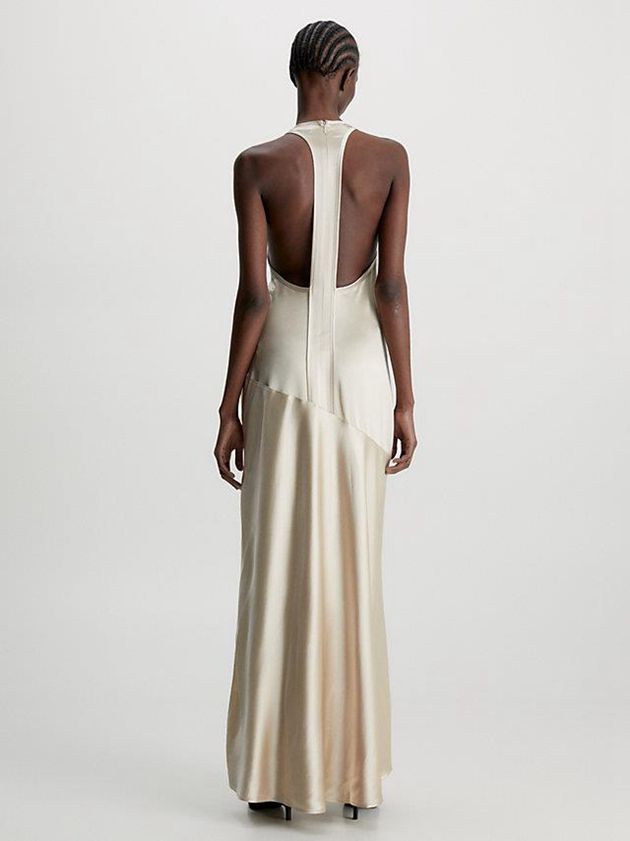 Gold Calvin Klein Racer Back Maxi Slip Women Dress | QIER-65389