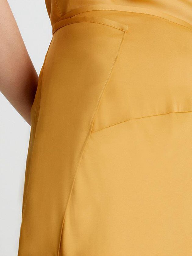 Gold Calvin Klein Slim Satin Maxi Women Skirt | ROTV-82501
