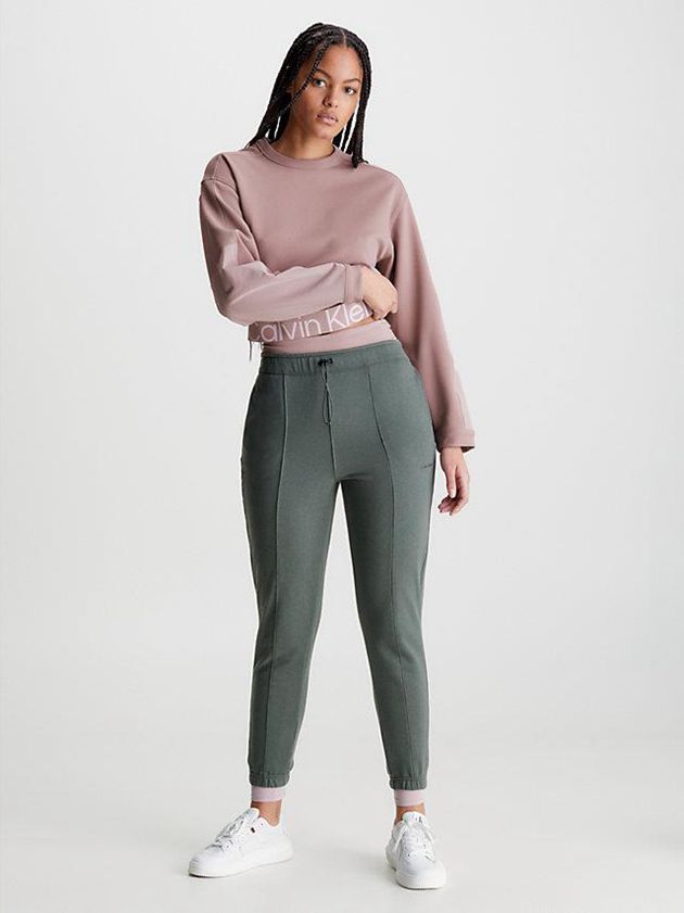 Green Calvin Klein Cotton Terry Women Joggers | WIQM-56412