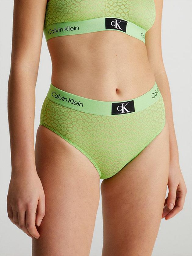 Green Calvin Klein Lace High Waisted Bikini - Ck96 Women Briefs | QTKD-06258