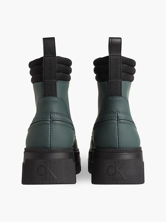Green Calvin Klein Leather Chunky Men Boots | WDAM-24398