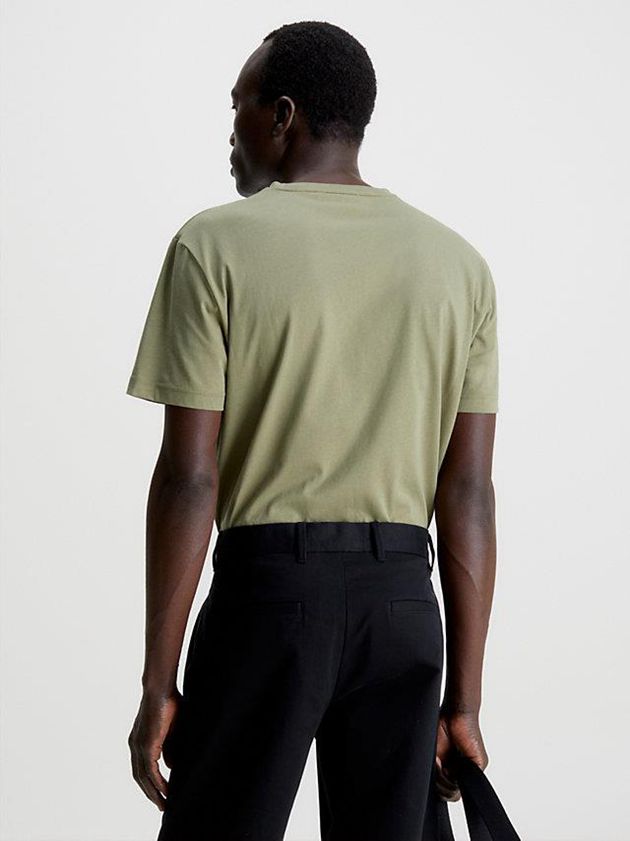 Green Calvin Klein Liquid Touch Cotton Men T-Shirt | QDBX-20471
