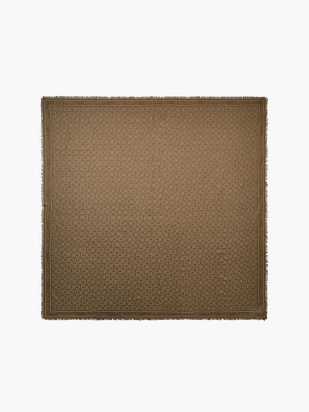 Green Calvin Klein Logo Jacquard Women Scarf | YHWV-12574