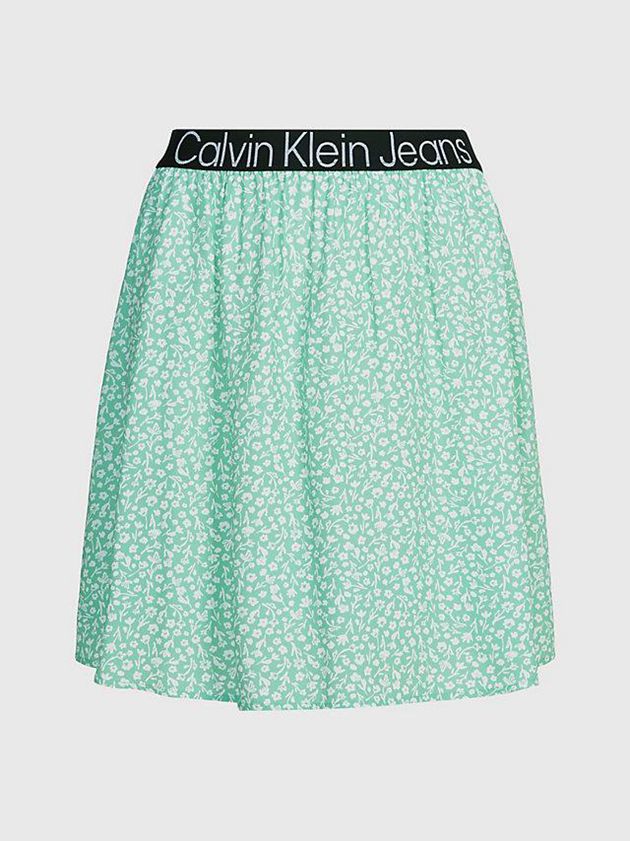 Green Calvin Klein Logo Waistband Mini Women Skirt | WQXK-14805