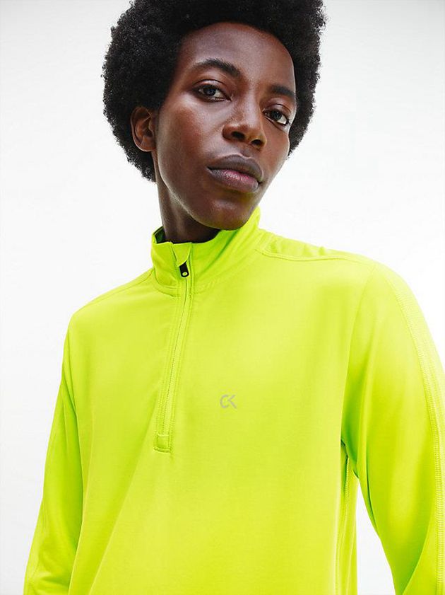 Green Calvin Klein Long Sleeve Gym Men T-Shirt | VSFM-06923