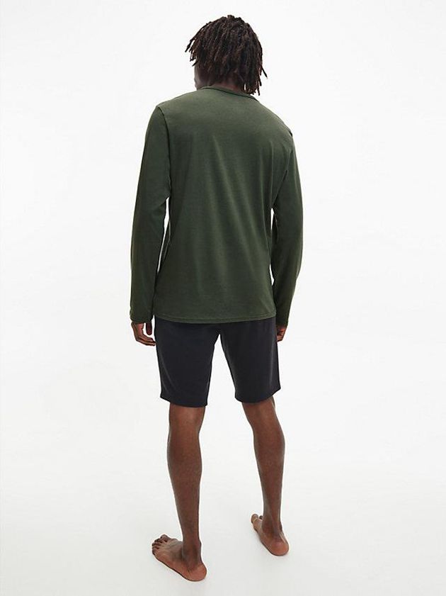 Green Calvin Klein Lounge Long-Sleeve - Intense Power Men T-Shirt | IMLW-56024