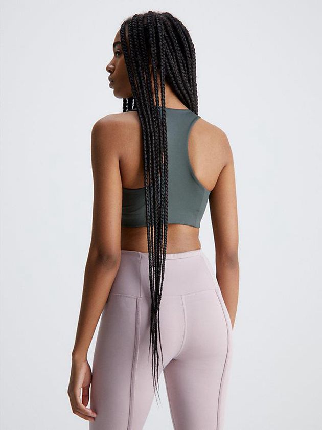 Green Calvin Klein Medium Impact Sports Women Bra | BXUC-39107