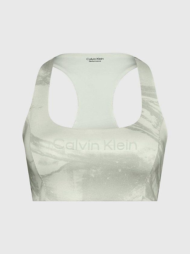 Green Calvin Klein Medium Impact Sports Women Bra | IYVX-05291