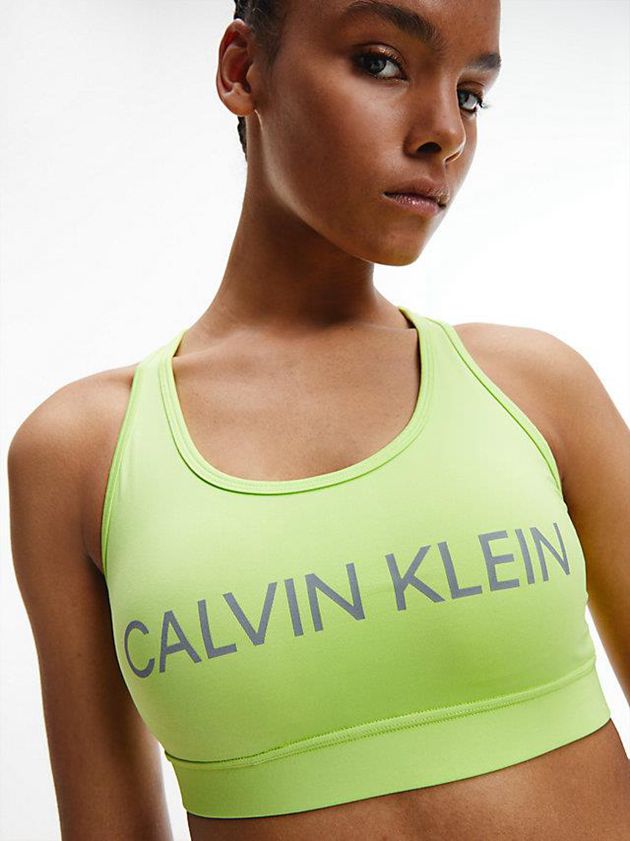 Green Calvin Klein Medium Impact Sports Women Bra | JINM-26871
