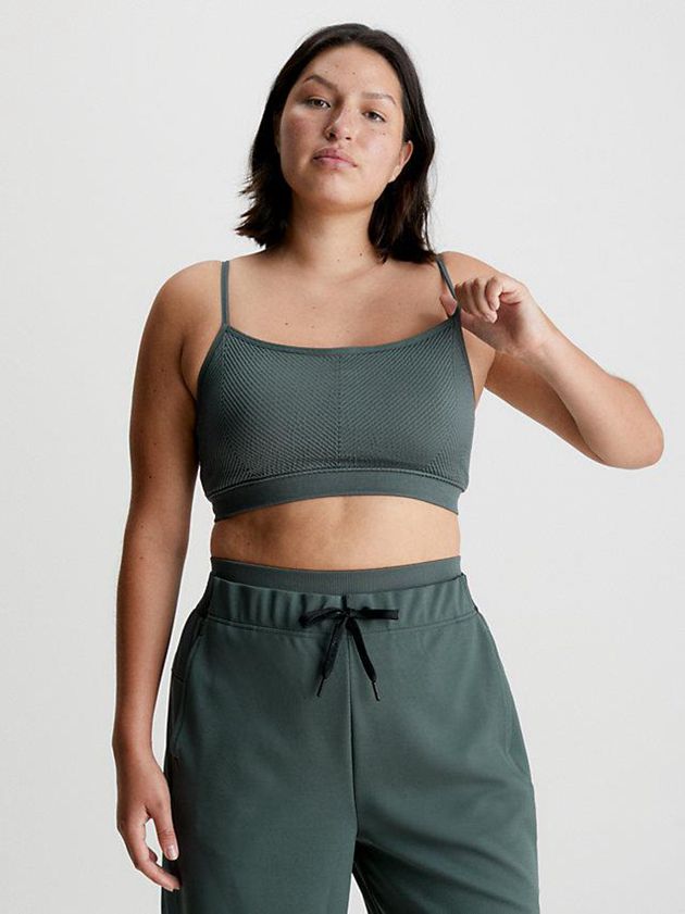 Green Calvin Klein Medium Impact Sports Women Bra | ZKOJ-54126