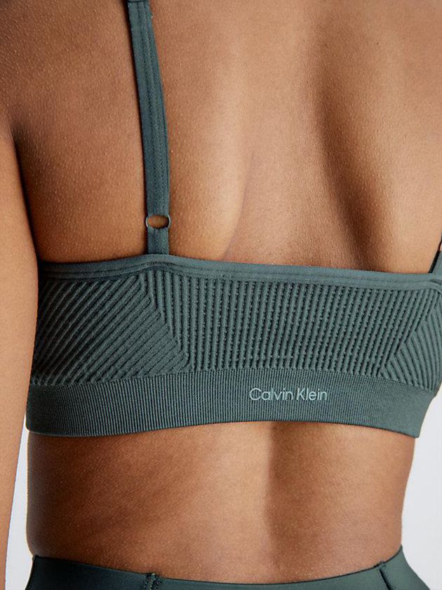Green Calvin Klein Medium Impact Sports Women Bra | ZKOJ-54126