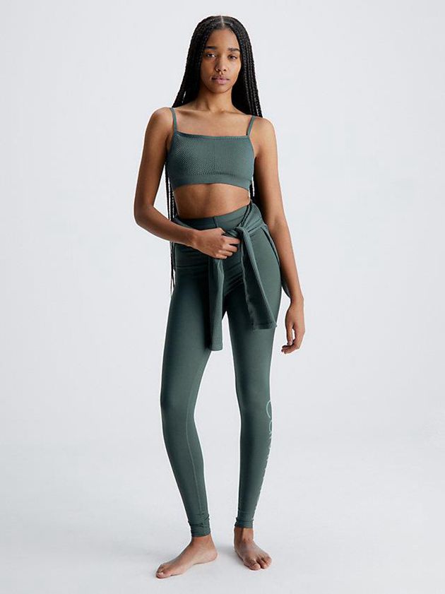 Green Calvin Klein Medium Impact Sports Women Bra | ZKOJ-54126