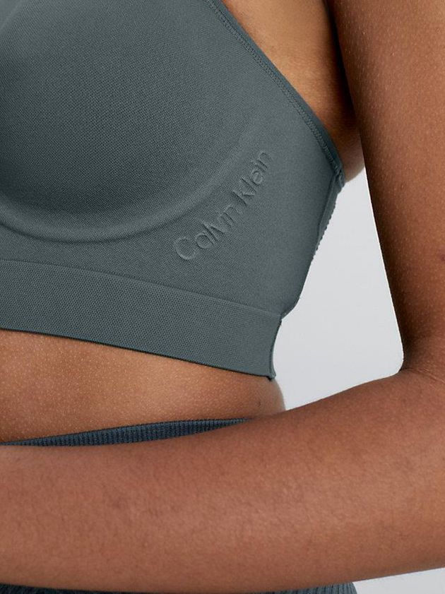 Green Calvin Klein Medium Impact Sports Women Bra | RYUV-58120