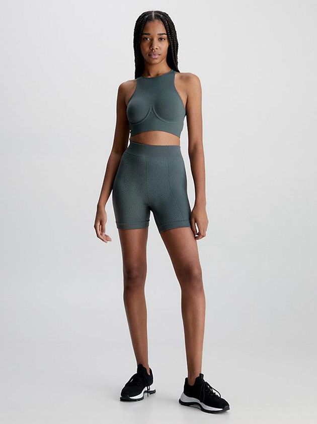 Green Calvin Klein Medium Impact Sports Women Bra | RYUV-58120