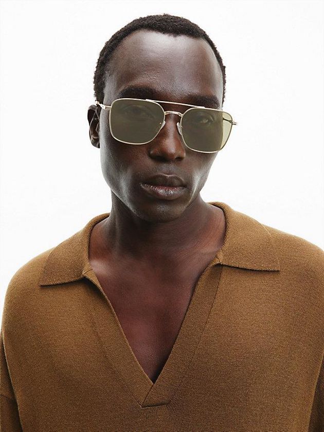 Green Calvin Klein Navigator Men Sunglasses | KTWA-92703