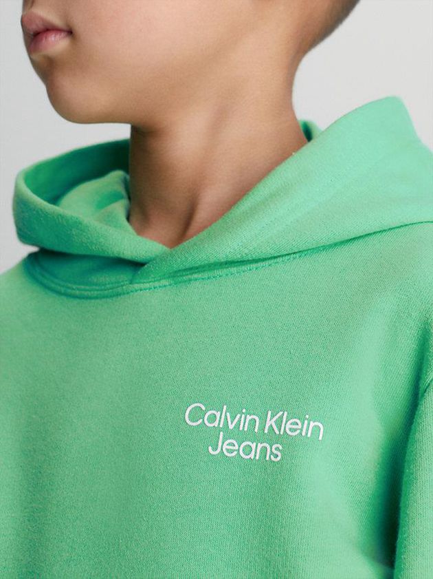 Green Calvin Klein Organic Cotton Boys's Hoodie | IAGS-72489