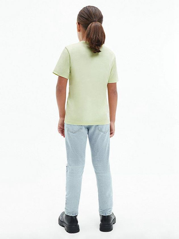 Green Calvin Klein Organic Cotton Logo Girls's T-Shirt | SWVJ-54921