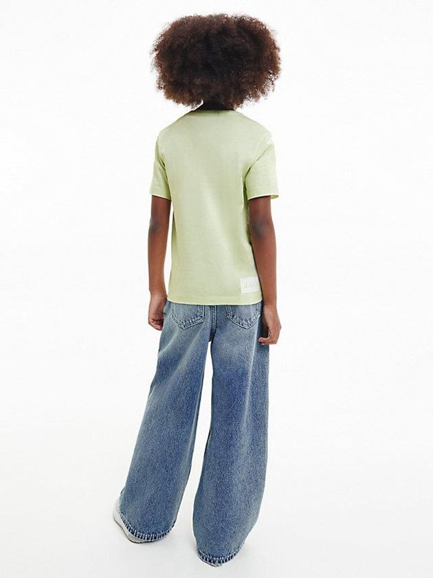 Green Calvin Klein Organic Cotton Logo Girls's T-Shirt | SWVJ-54921