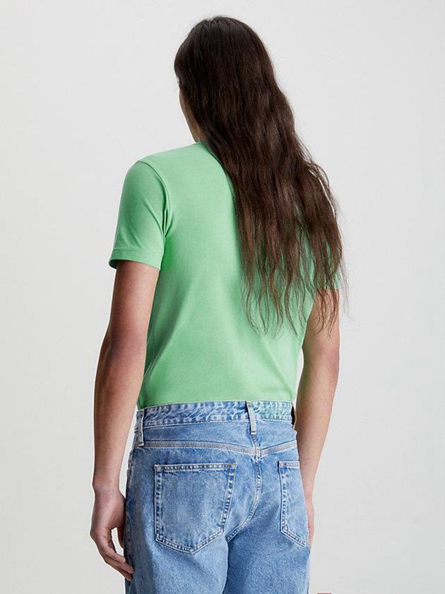 Green Calvin Klein Organic Cotton Monogram Men T-Shirt | KPWE-36802