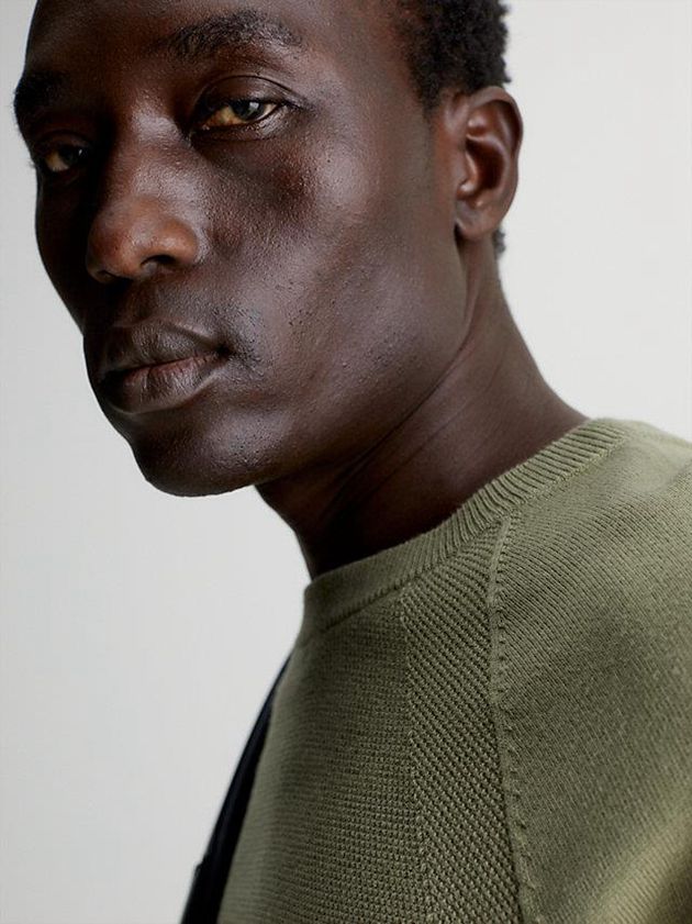 Green Calvin Klein Organic Cotton Textured Jumper Men Sweater | OYHS-29367