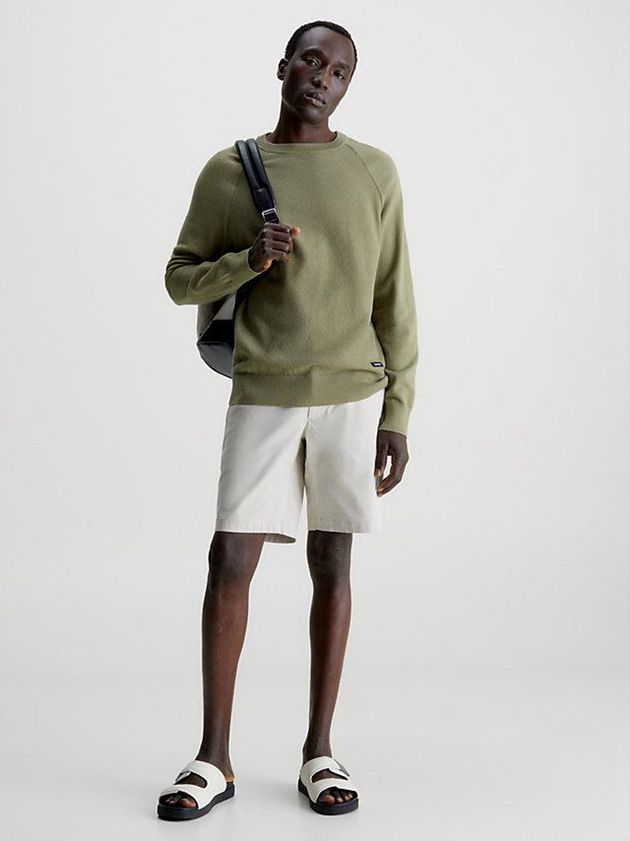 Green Calvin Klein Organic Cotton Textured Jumper Men Sweater | OYHS-29367