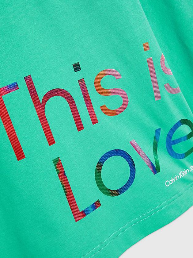Green Calvin Klein Oversized Cropped - Pride Men T-Shirt | DYZT-72356