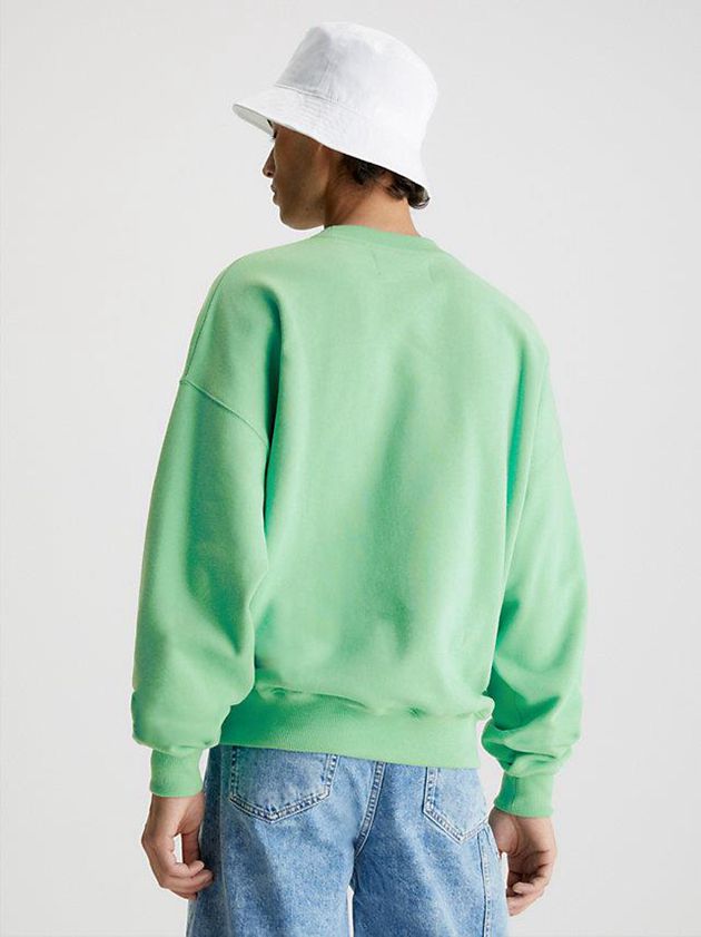 Green Calvin Klein Oversized Monogram Men Sweatshirt | XPKB-27461