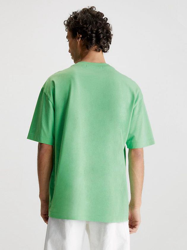 Green Calvin Klein Oversized Monogram Men T-Shirt | YXMP-43812