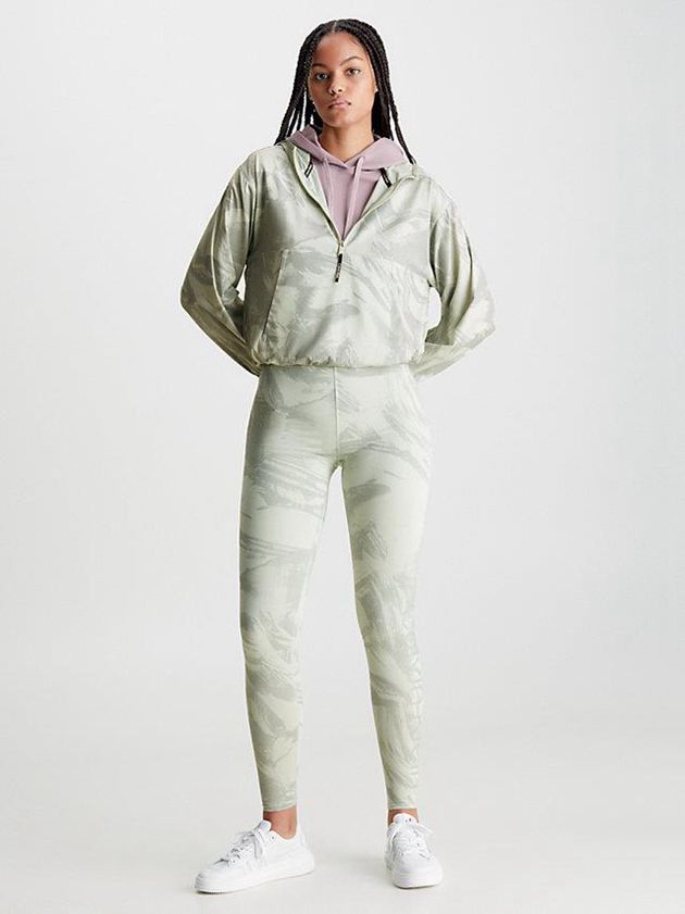 Green Calvin Klein Pocket Gym Women Leggings | ZILT-06874
