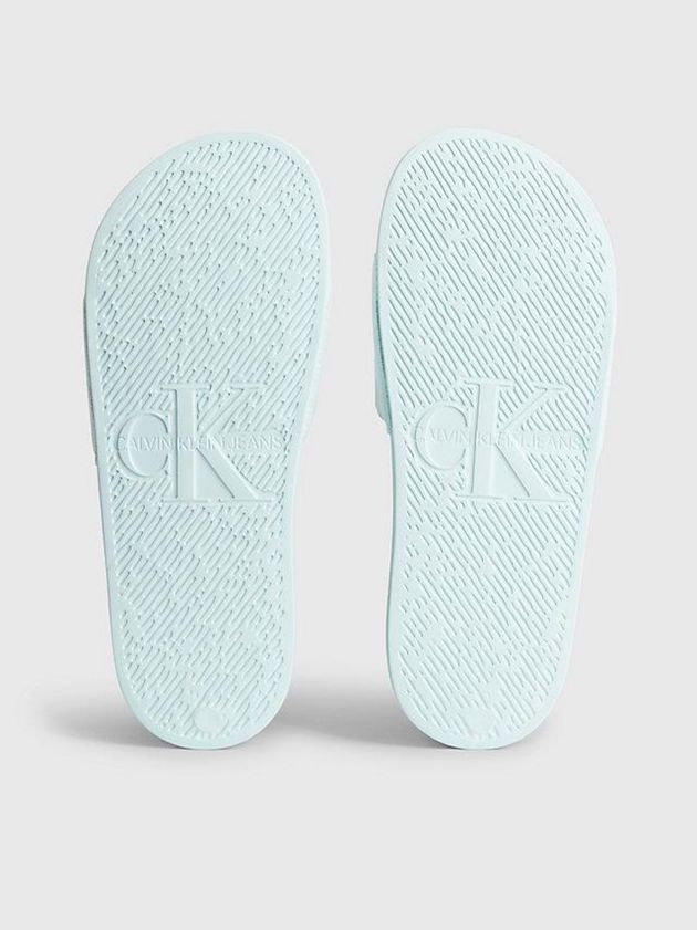 Green Calvin Klein Recycled Canvas Sliders Women Slippers | CKAV-02347