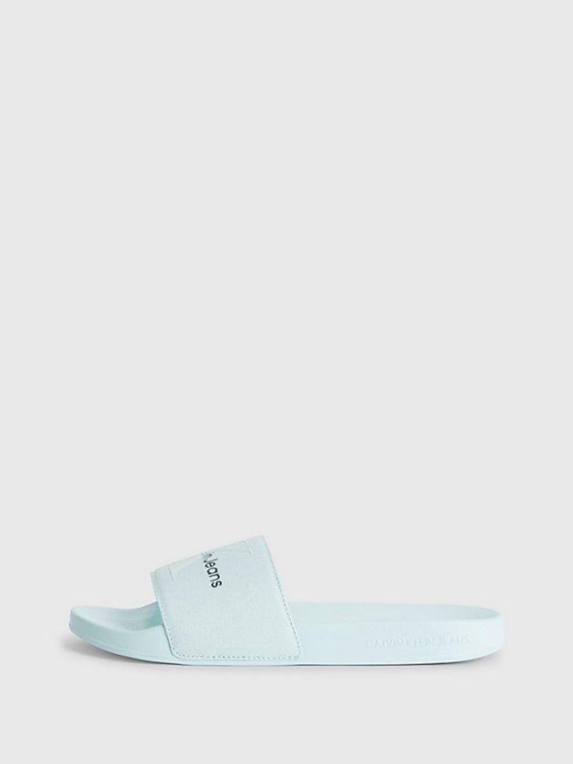 Green Calvin Klein Recycled Canvas Sliders Women Slippers | CKAV-02347