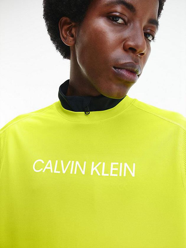 Green Calvin Klein Recycled Polyester Logo Gym Men T-Shirt | HNCA-59614
