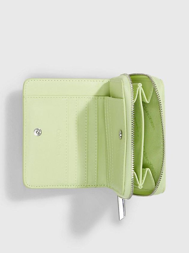 Green Calvin Klein Recycled Rfid Zip Around Women Wallet | URYN-91603
