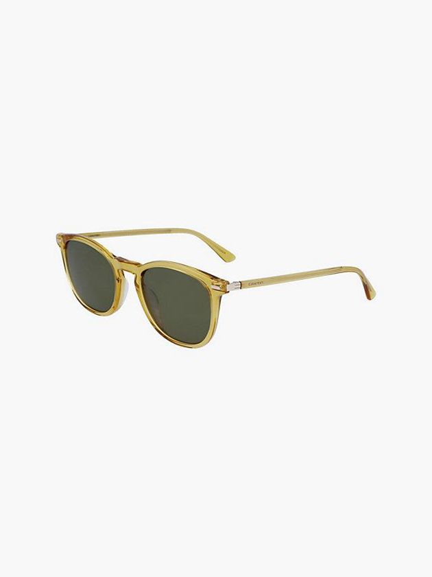 Green Calvin Klein Round Men Sunglasses | FOCA-96731