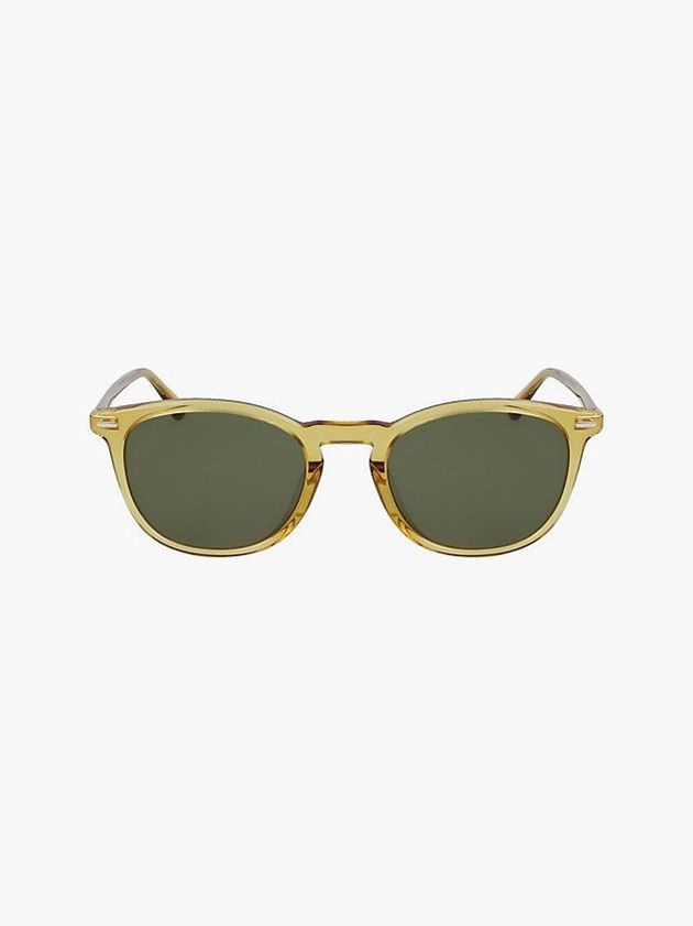 Green Calvin Klein Round Men Sunglasses | FOCA-96731