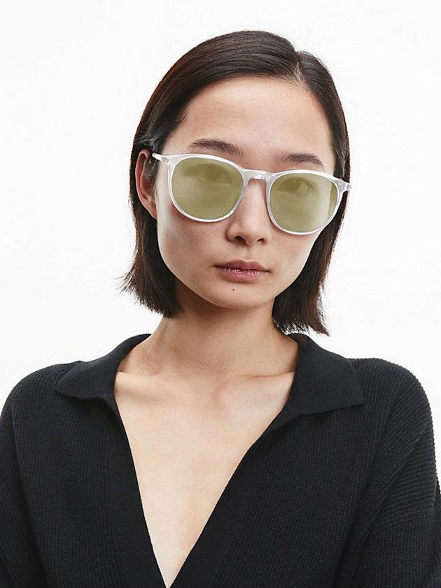 Green Calvin Klein Round Women Sunglasses | GMVQ-36987