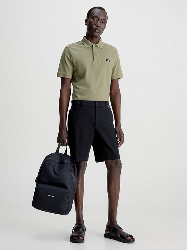 Green Calvin Klein Slim Stretch Pique Men Polo Shirt | VAEQ-87320