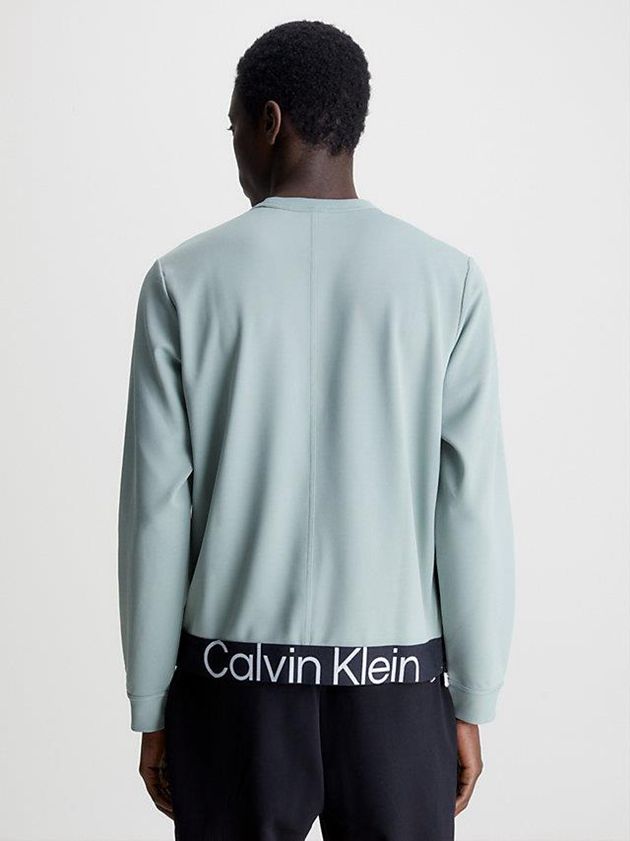 Green Calvin Klein Textured Twill Men Sweatshirt | ENDH-06192