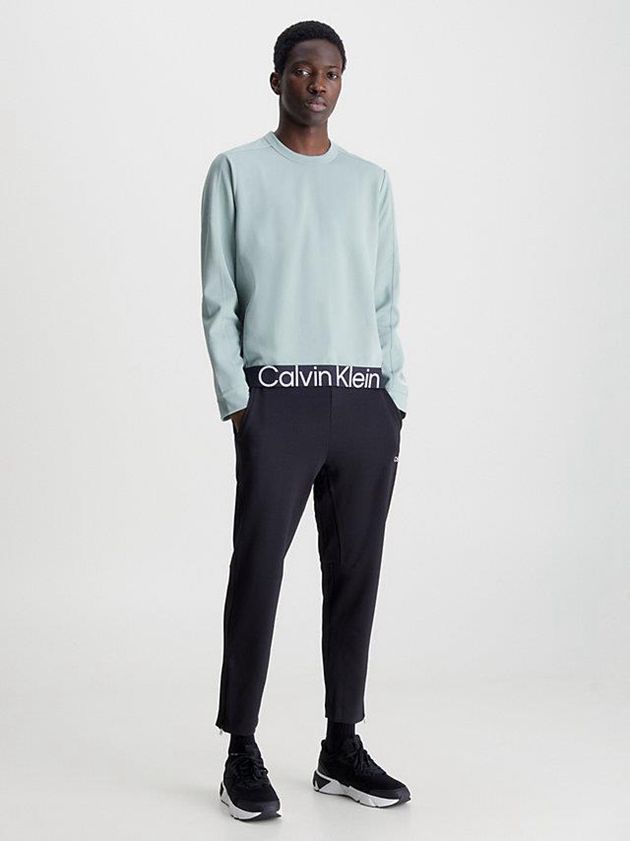 Green Calvin Klein Textured Twill Men Sweatshirt | ENDH-06192