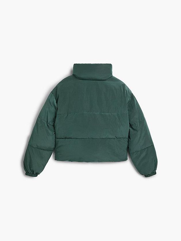 Green Calvin Klein Unisex Cropped Puffer Men Jacket | REIC-75840